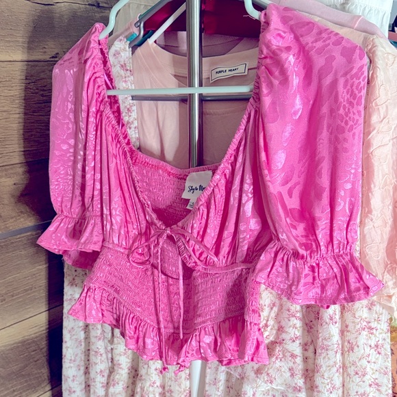 Sky To Moon Tops - Sky to Moon Pink Crop Top